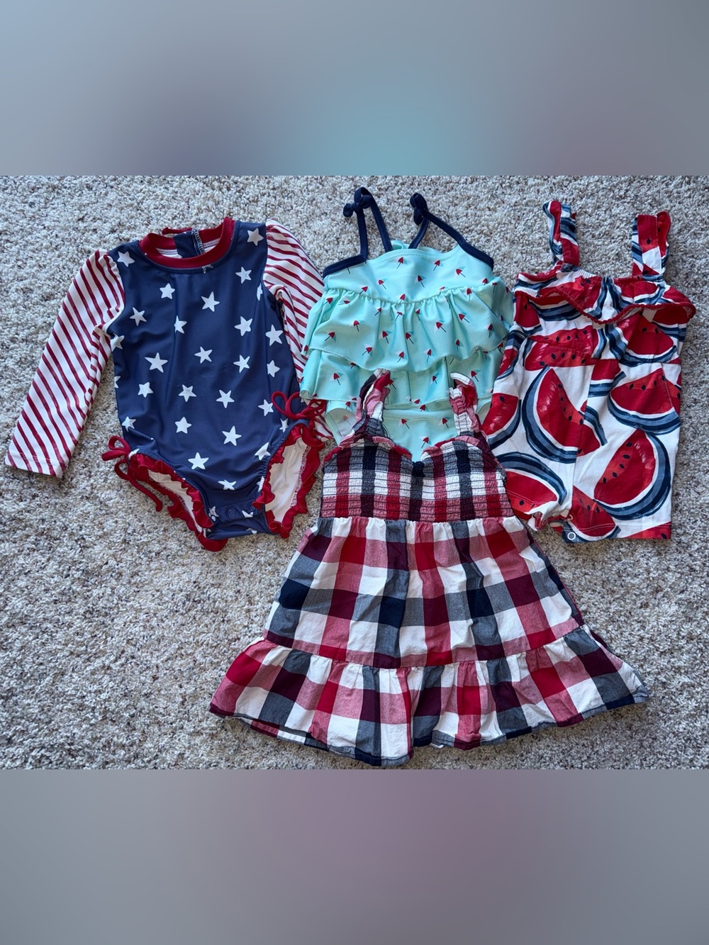 12-18 Month Girls Patriotic Swimsuit & Outfits